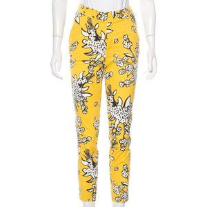 RED VALENTINO Floral Print Straight-Leg Pants